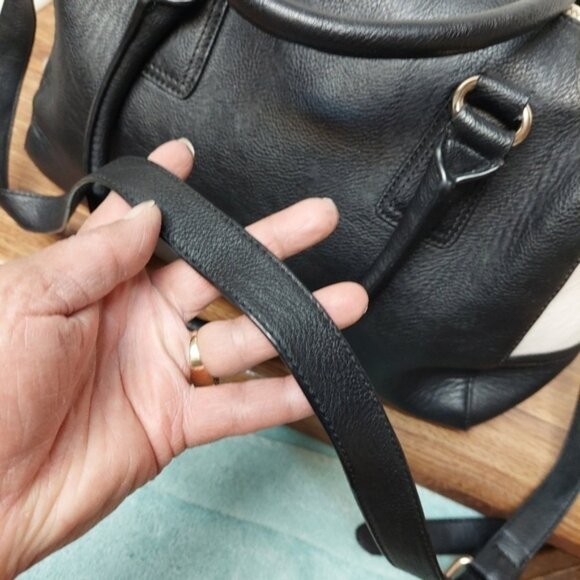 Aldo Black  White Satchel Bag - Picture 4 of 4